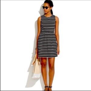 Madewell Black and Cream Striped Mini Dress Size XS
